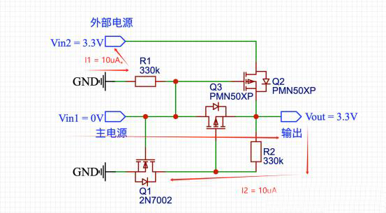 MOS管 電源自動(dòng)切換 0壓降